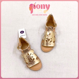 Dép sandal Cat&Jack dư xịn chiến binh cho bé gái da PU mềm cực xinh màu gold