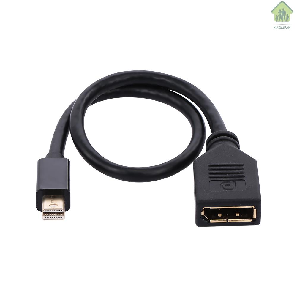 XM Mini DP to DP Adapter Cable 4K@60Hz Mini DisplayPort to DisplayPort Converter Male to Female Gold-plated Cord for Macbook Thunderbolt Projector 30cm/11.81in (Black)
