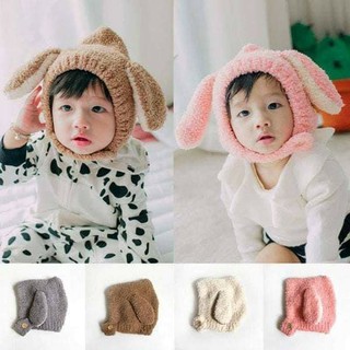Mũ Len Lông Cừu Cho Bé Happy Bear - Mũ Lông Cừu Hình Gấu Cho Bé