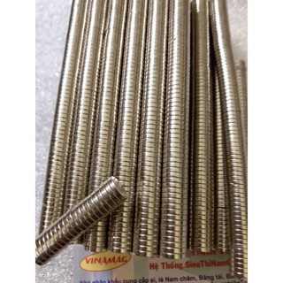 50 viên nam châm đất hiếm hình tròn loại 8x1,5mm