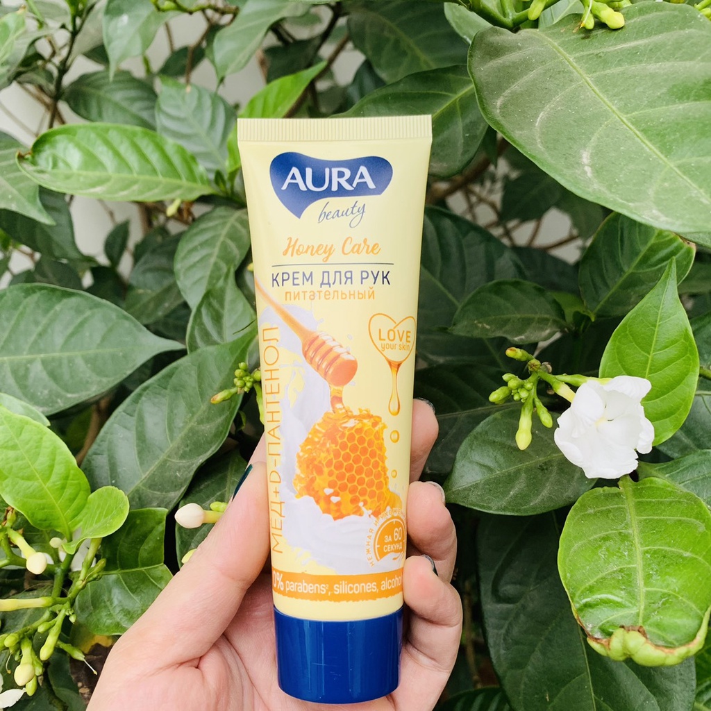 Kem dưỡng tay Aura Beauty Honey Care với D panthenol và mật ong 75ml