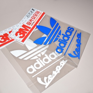 Miếng dán trang trí vali du lịch chống thấm nước in logo Adidas màu phản quang