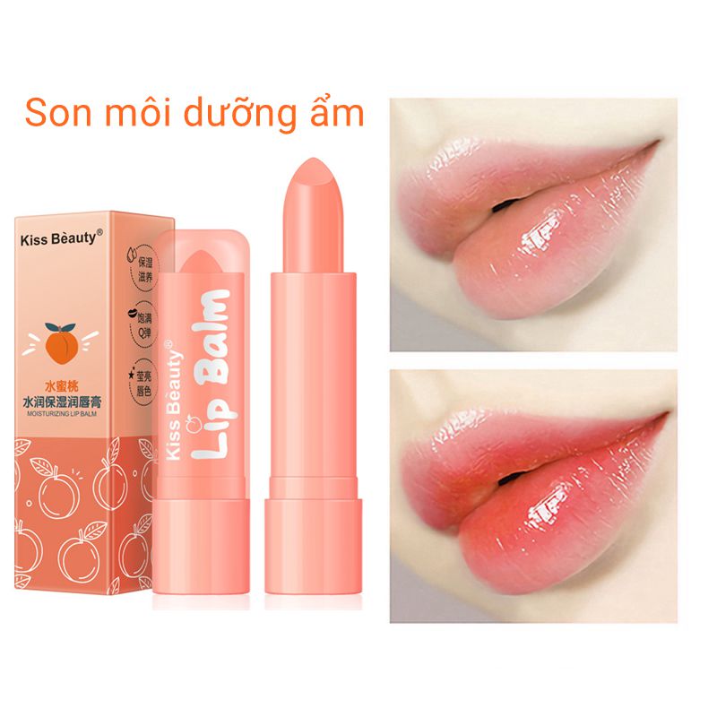 Son Dưỡng Môi Trong Suốt Hương Đào Chống Nứt Nẻ