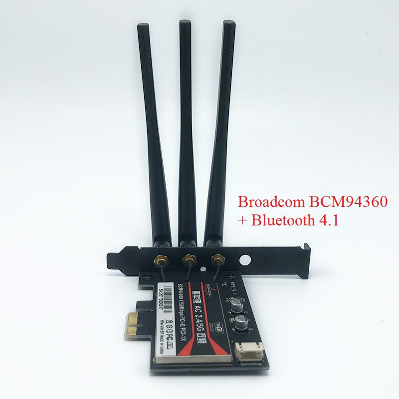 Card WiFi cho PC Broadcom BCM94360 + Bluetooth 4.1 chuẩn AC hỗ trợ MacOS