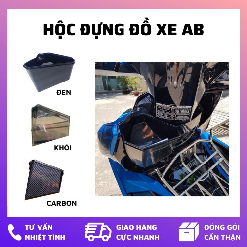 Hộc đựng đồ nhựa, mica trong suốt, Carbon xe AB AIRBLADE AB 125, AB 150 đủ tất cả các đời