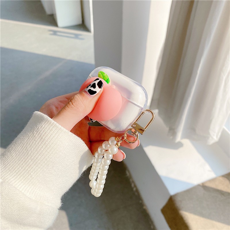 Vỏ TPU Mềm Bảo Vệ Hộp Đựng Tai Nghe Hình Quả Đào Dễ Thương Cho Airpods Pro Airpods 1/2 | BigBuy360 - bigbuy360.vn