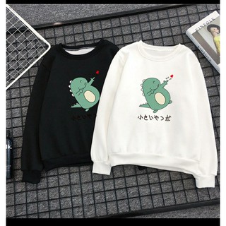 Áo nỉ cổ tròn khủng long bắn tim chất da cá dầy dặn