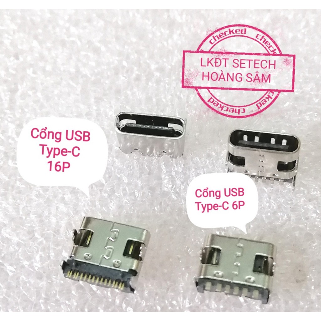 Cổng USB TYPE-C 6P 16P 24P chân dán (1 chiếc)
