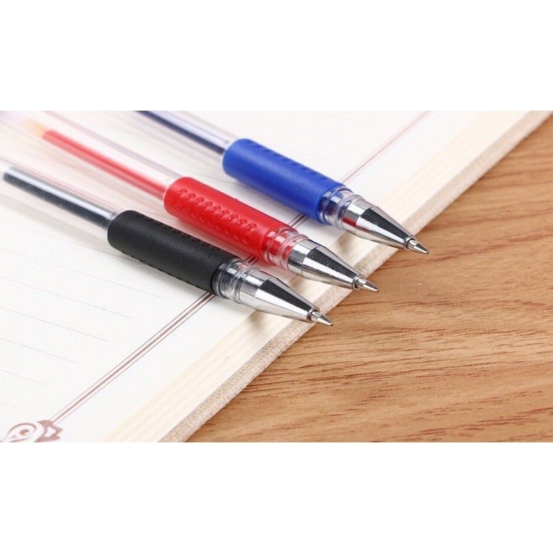 Combo 100 bút thân trơn chữ A 3 màu Đỏ/xanh/đen