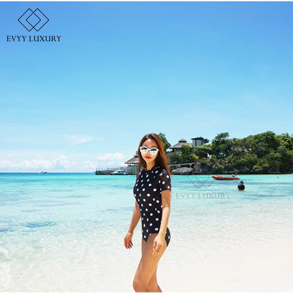 Bikini Lycra liền thân chấm bi