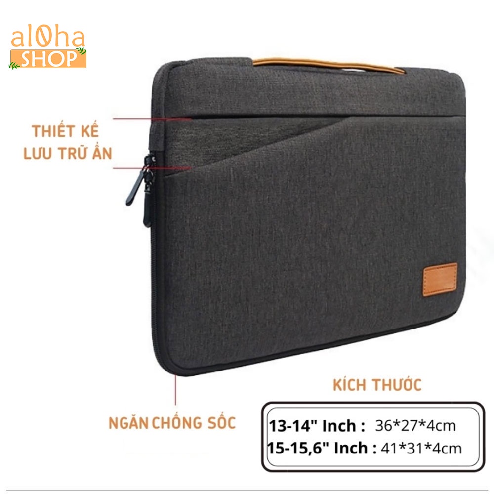 Túi xách đựng Laptop  chống sốc, chống nước 3 ngăn đa năng 14 Inch và 15,6 Inch - al0ha Shop