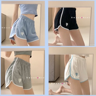 Quần short thể thao PEWARN ống rộng in họa tiết trái tim xinh xắn thời trang cho nữ có 4 màu tùy chọn size M-2XL
