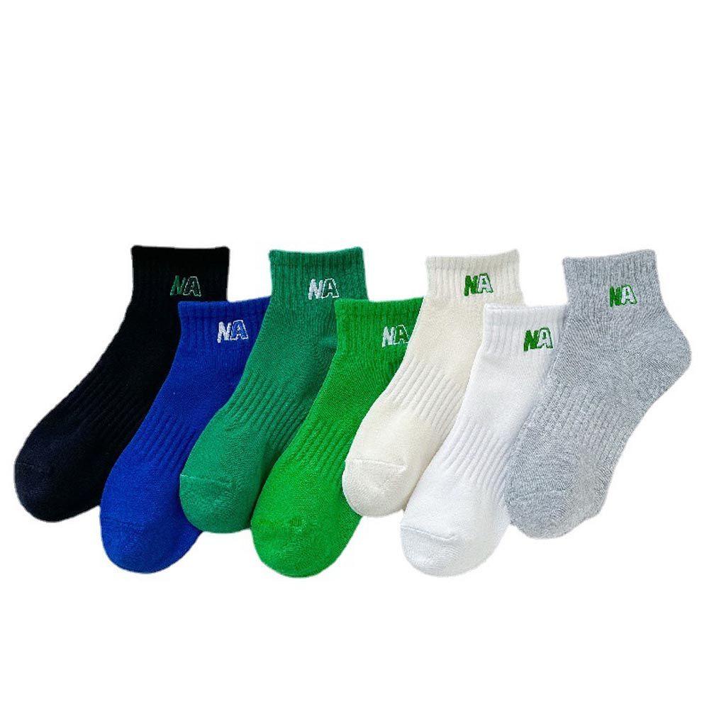 NICKOLAS Vớ Cotton Cổ Ngắn Thoáng Khí In Chữ Phong Cách Đường Phố Thời Trang Cho Nữ