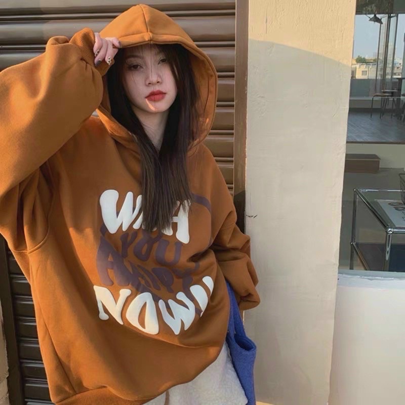 Áo hoodie pe mềm mịn nón 2 lớp có nút bấm kiểu most in hình nổi chất dày dặn from dưới 70kg