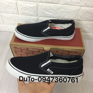Giày VANS vải lười đen trắng đủ size 36->43