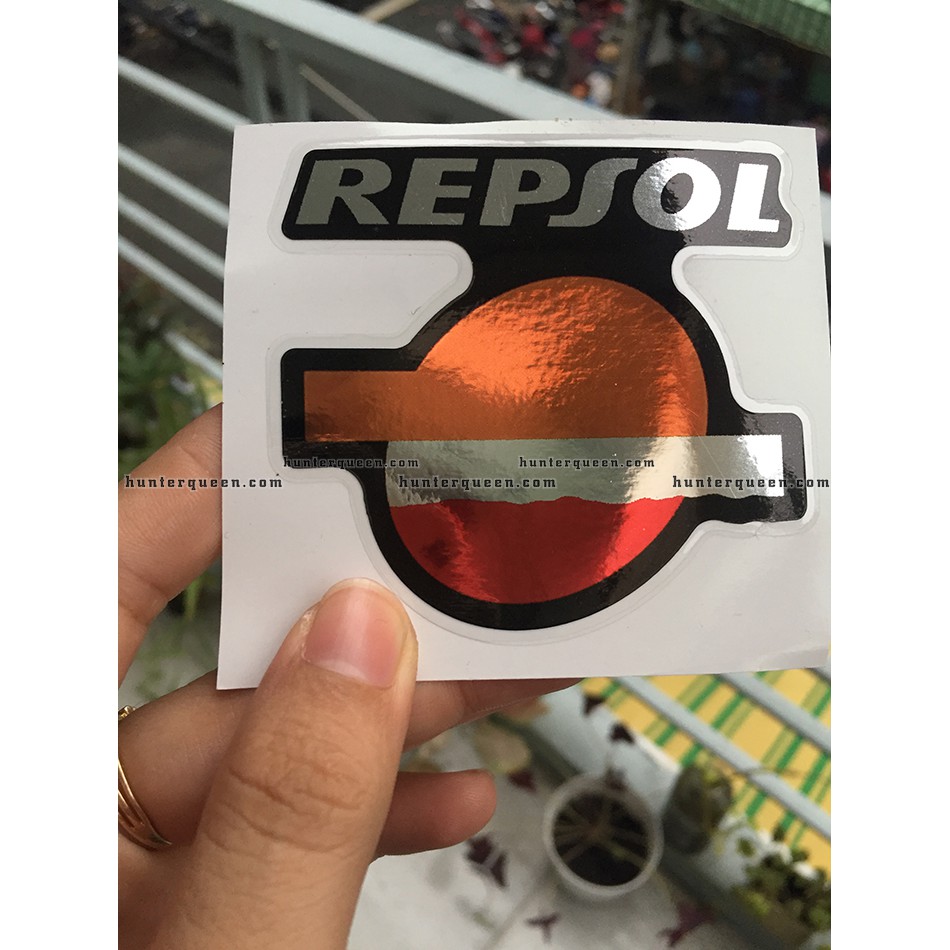 RepSol [7.4x6.7cm] chất liệu CROM. Decal cao cấp chống nước. Hình dán logo trang trí, in theo yêu cầu
