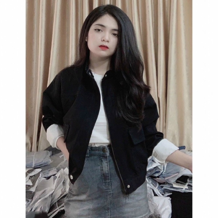 Áo khoác kaki nữ túi hộp mẫu trơn basic thời trang, K03 | BigBuy360 - bigbuy360.vn