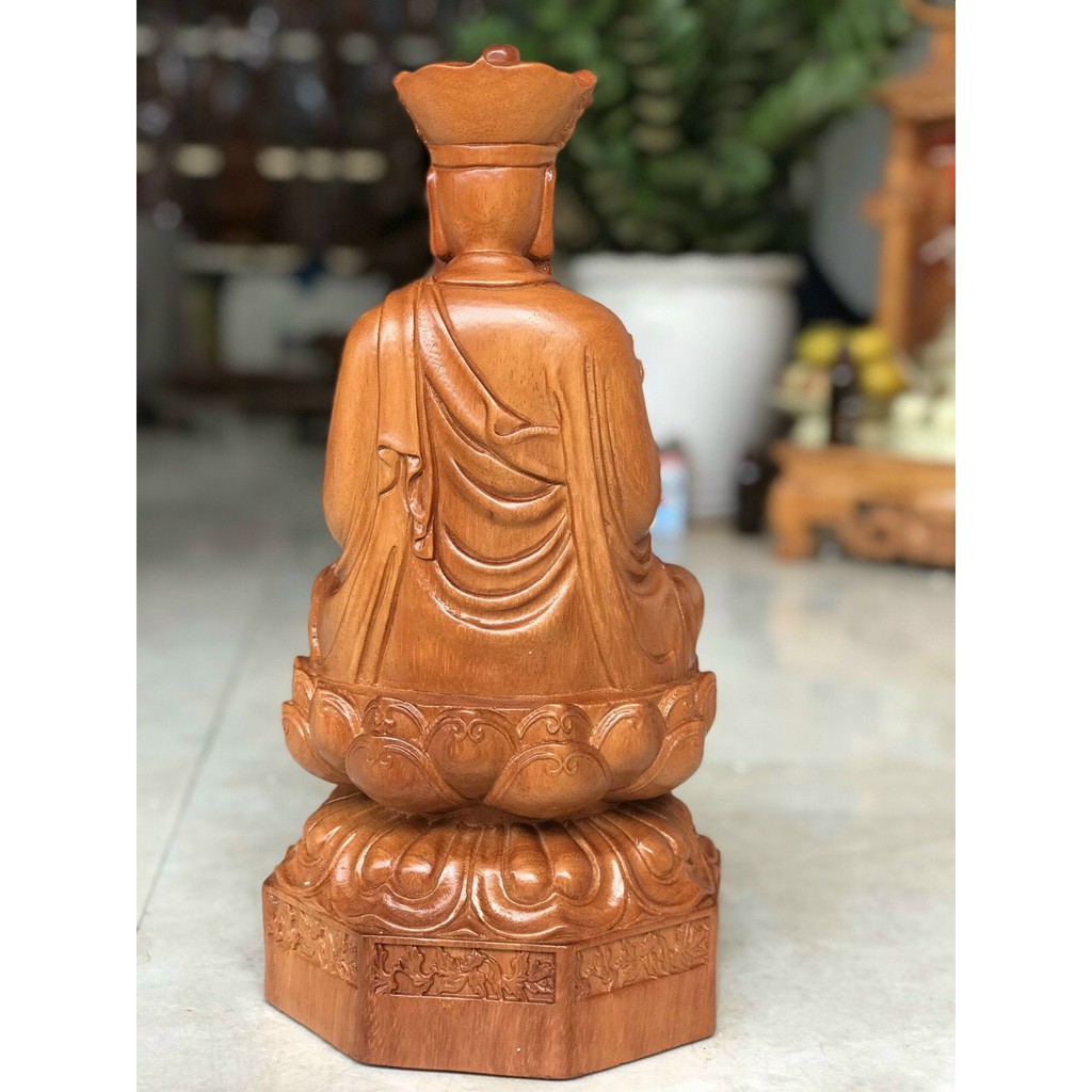 Tượng phật Địa Tạng Vương Bồ Tát bằng gỗ hương cao 30 cm