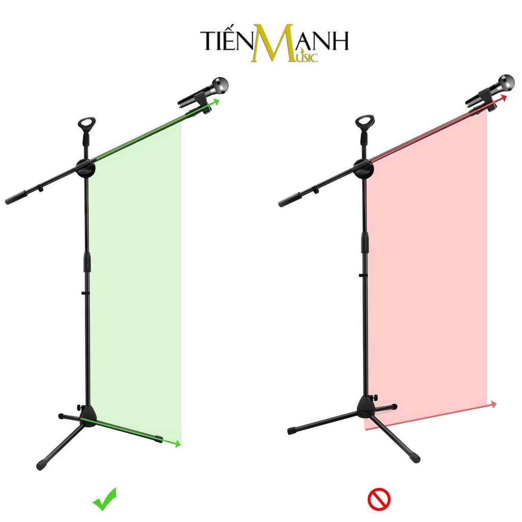 Chân Micro Đứng CMN001 - Giá Đỡ Đế Kẹp Bom Mic Stand Thu Âm LiveStream, Sân Khấu Microphone Boom