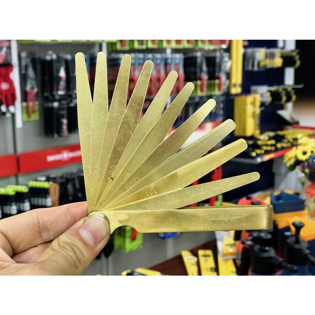 Thước căn lá đồng 13 lá, dài 100mm, Vogel 414105. Sản xuất tại Đức