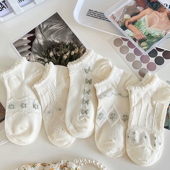 Vớ tất cổ ngắn mẫu bánh bèo ulizang thời trang nữ dành riêng cho nữ chất cotton kháng khuẩn style hàn quốc VN023