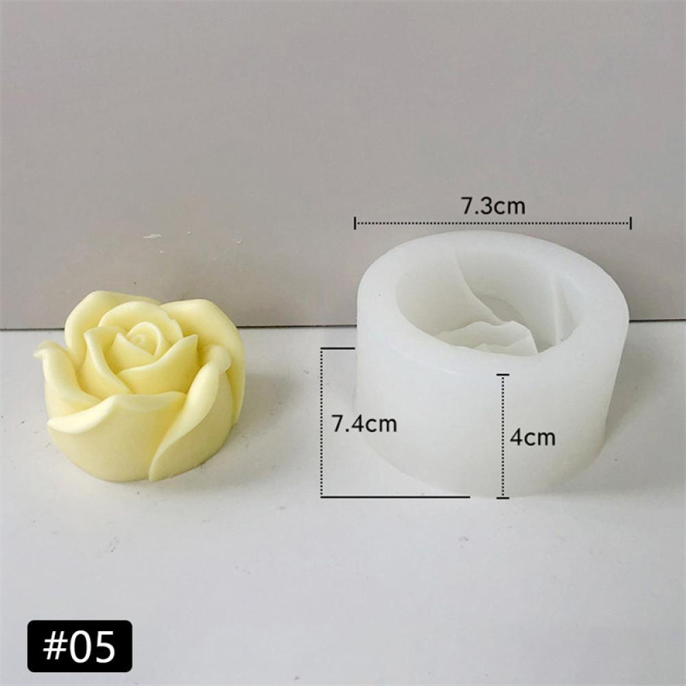 Khuôn Làm Nến Handmade Hình Hoa Hồng 3D L8W4