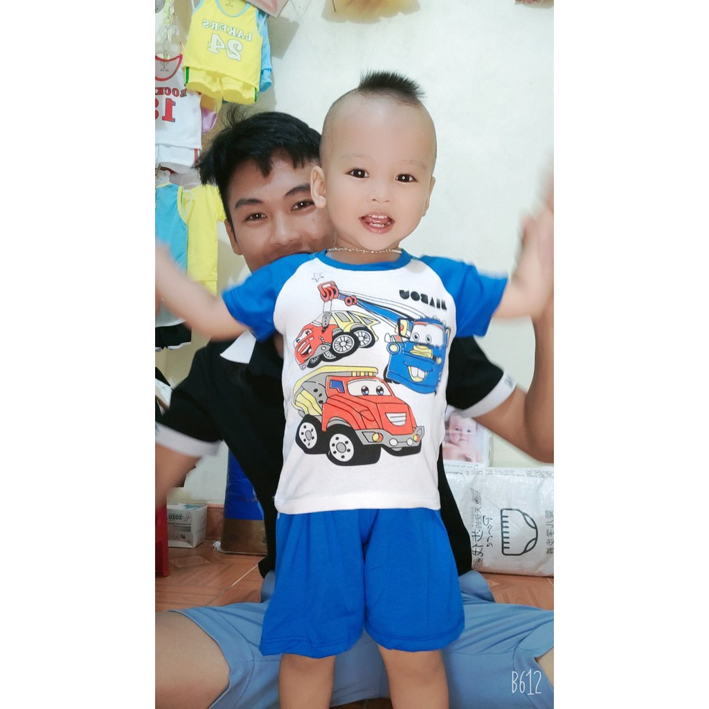 SÉT HÌNH OTO 👕 Chất Cotton 💯 bộ quần áo bé trai,gái mặc ở nhà hình oto 6kg -18kg