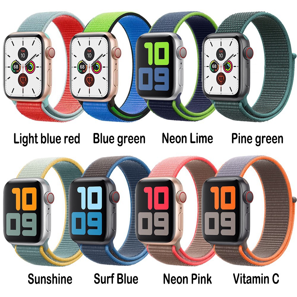 Dây đeo bằng nylon dệt thời trang cho đồng hồ Apple Watch 7 SE 6 5 4 3 2 1 41mm 45mm 38mm 42mm 40mm 44mm