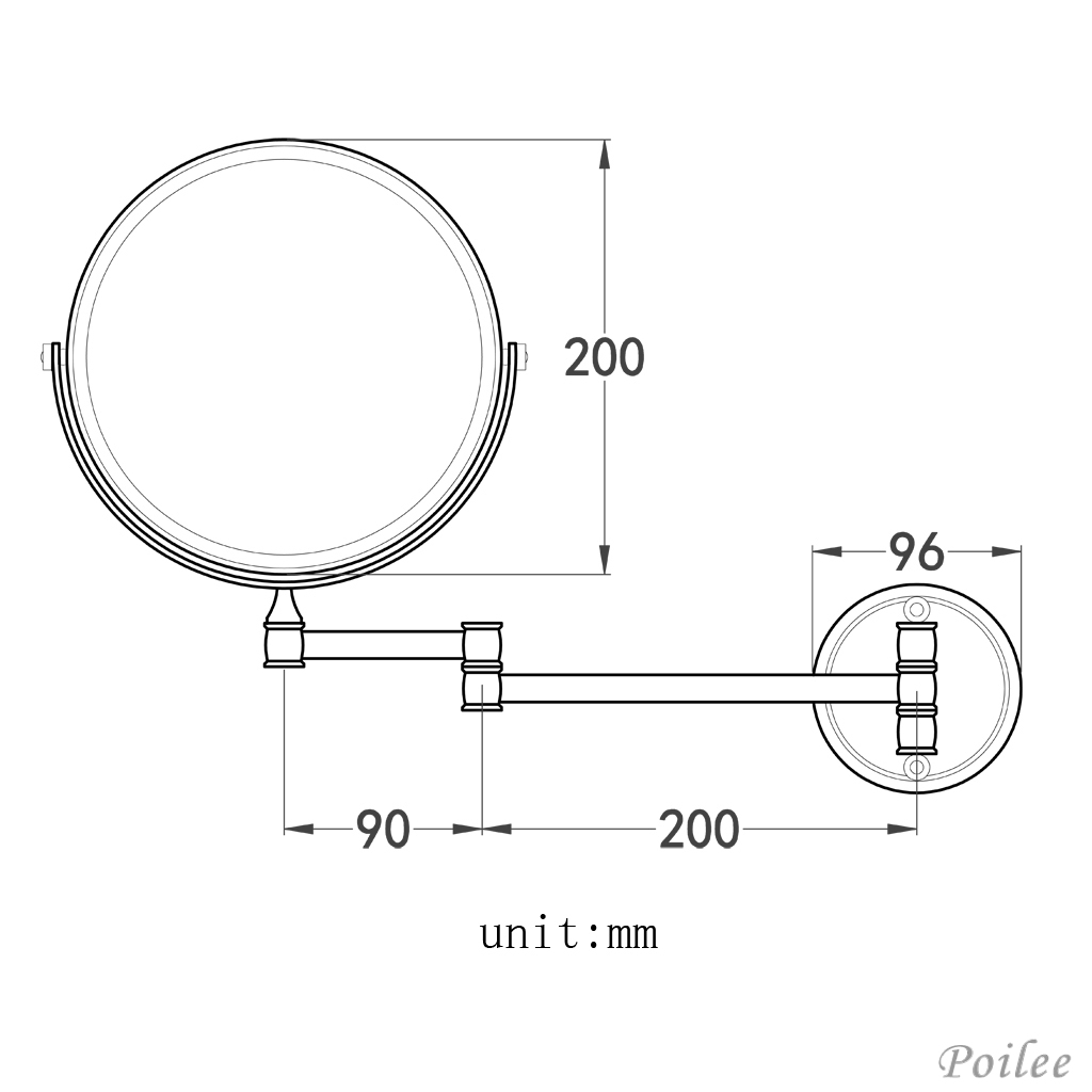 Gương Trang Điểm Hai Mặt Gắn Tường Tiện Lợi