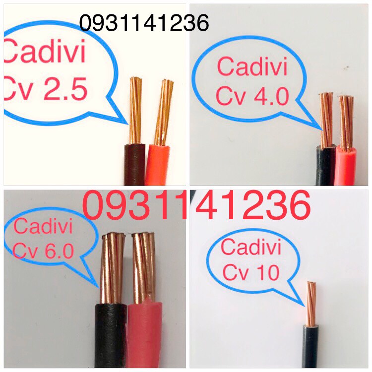 (Lẻ 1 mét) Dây điện Cadivi đơn CV các size 4.0 6.0 8.0 10