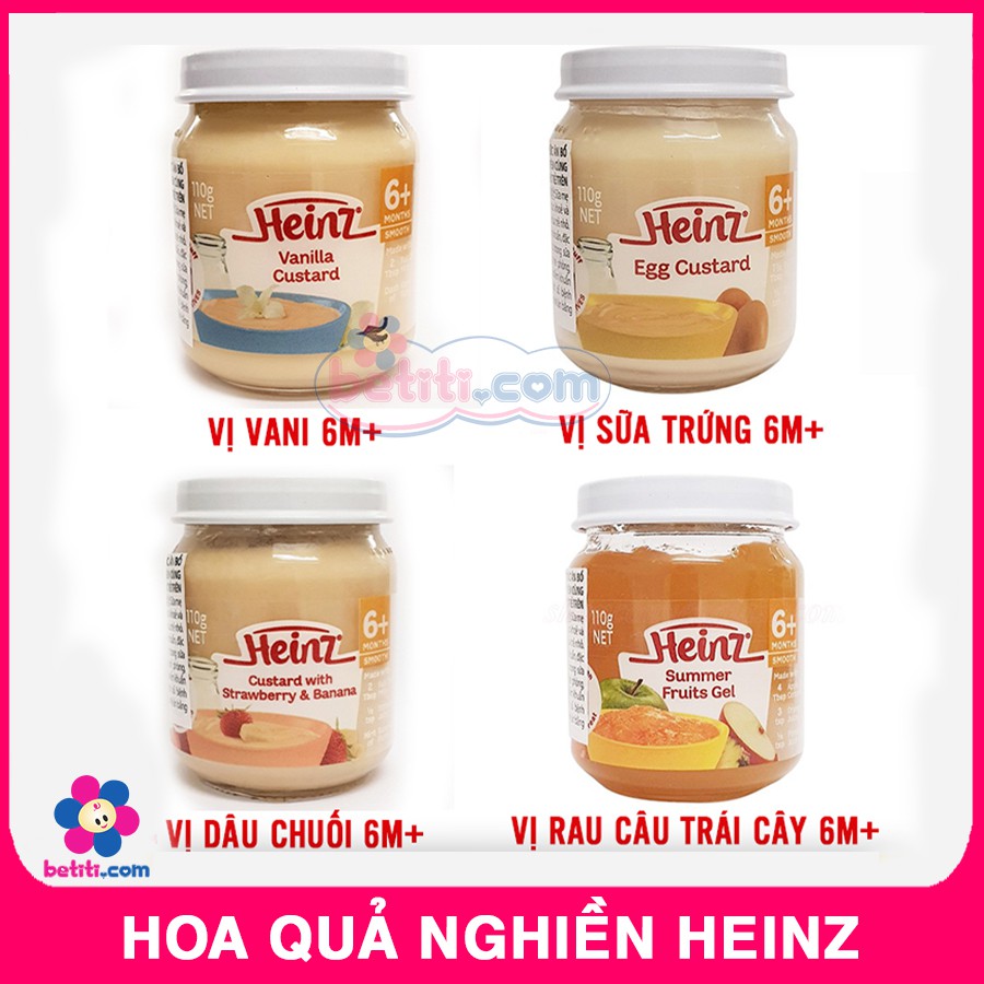 Trái Cây Nghiền Và Custard Heinz - Dinh Dưỡng Đóng Lọ Heinz 110g Nhiều Vị Cho Bé 6M+ Date 07/2021
