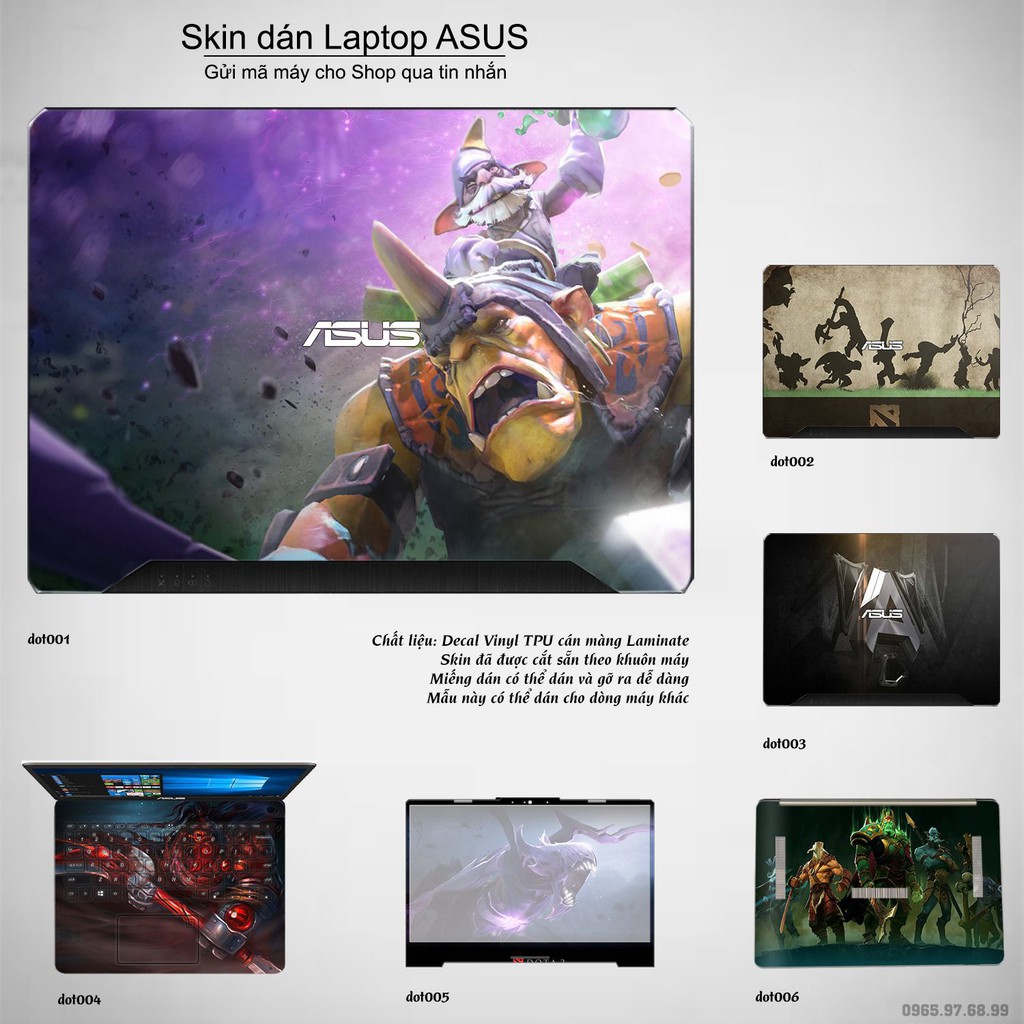 Skin dán Laptop Asus in hình Dota 2 (inbox mã máy cho Shop)