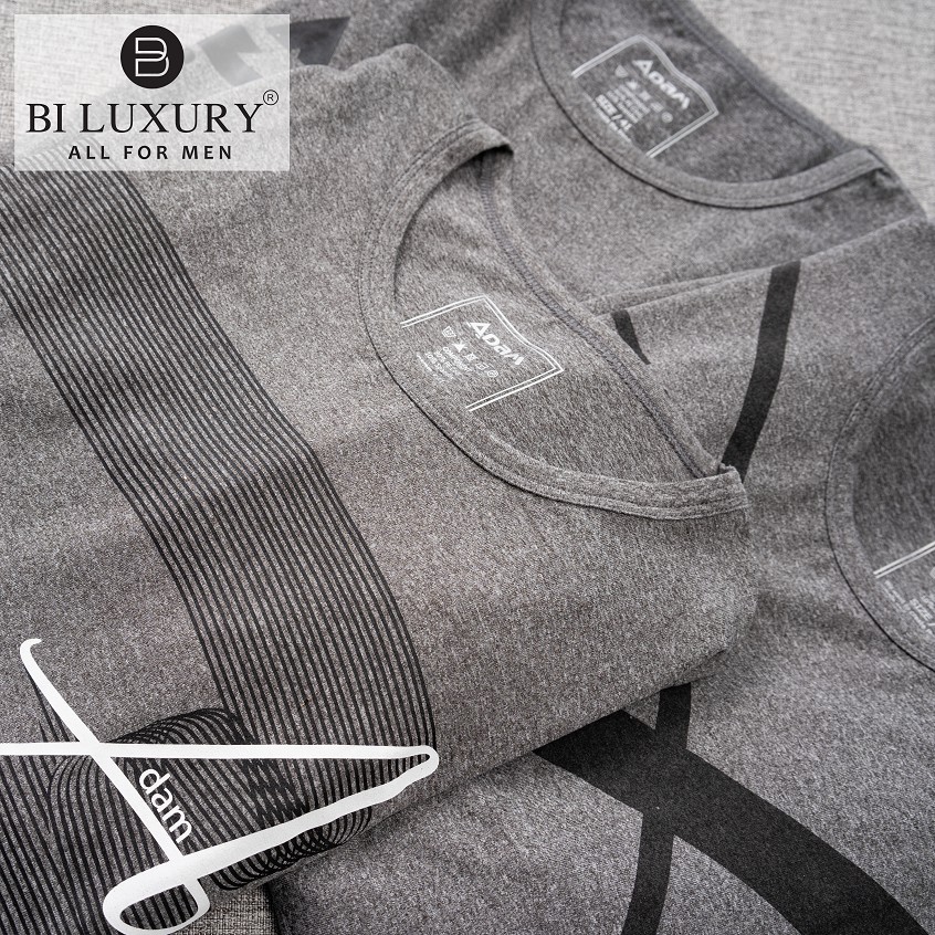 Áo phông họa tiết nam BILUXURY màu ghi sáng - APKH3 | BigBuy360 - bigbuy360.vn