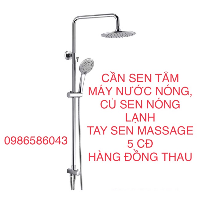 CẦN SEN TẮM MƯA MÁY NƯỚC NÓNG,CỦ SEN HÀNG CHẤT LIỆU ĐỒNG THAU TAY SEN 5 CHẾ ĐỘ MASSAGE