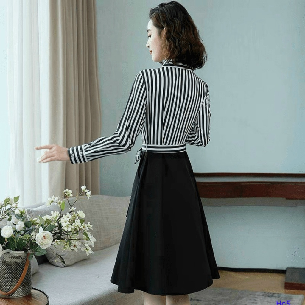 [ CONCEPT CÔNG SỞ ] ĐẦM ( DÁNG Á/ TAY DÀI/ CỔ SƠ MI/ NƠ EO), MẶC CỰC THẦN THÁI, CỰC SANG TRỌNG/ QUÝ PHÁI UP shop valenti