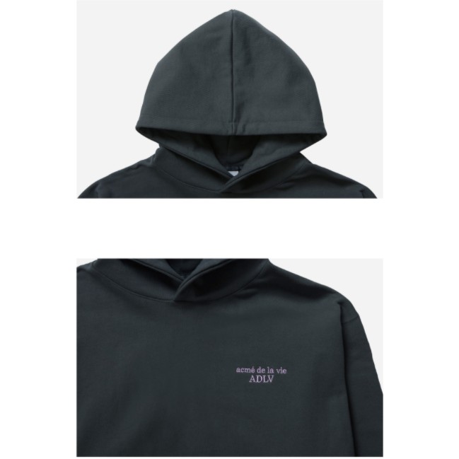 ÁO KHOÁC CÓ MŨ ADLV BASIC LOGO EMBROIDERY HOODIE CHARCOAL