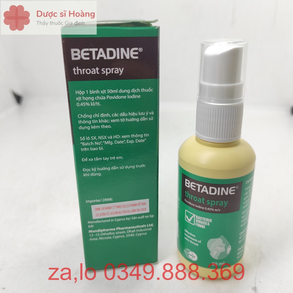[Chính hãng] Dung dịch Xịt Họng Betadine - BETADINE Throat Spray - Lọ 50ml