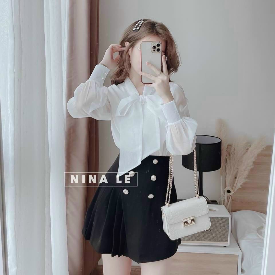 Áo sơ mi nơ trơn siêu xinh _ Hàng đẹp