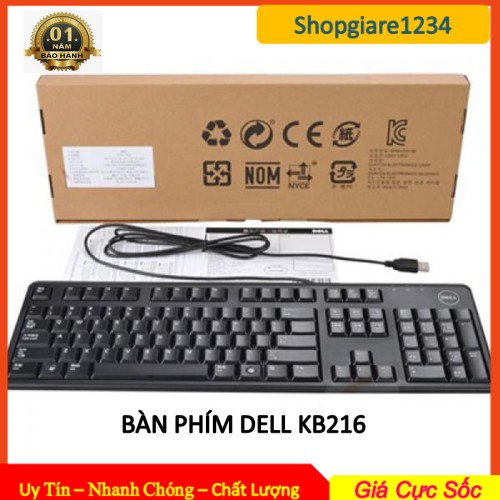 Bàn Phím DELL KB216 - Hàng Mới + Chính Hãng FPT 100%- Bảo Hành 12 Tháng 1 ĐỔI 1- FULL BOX