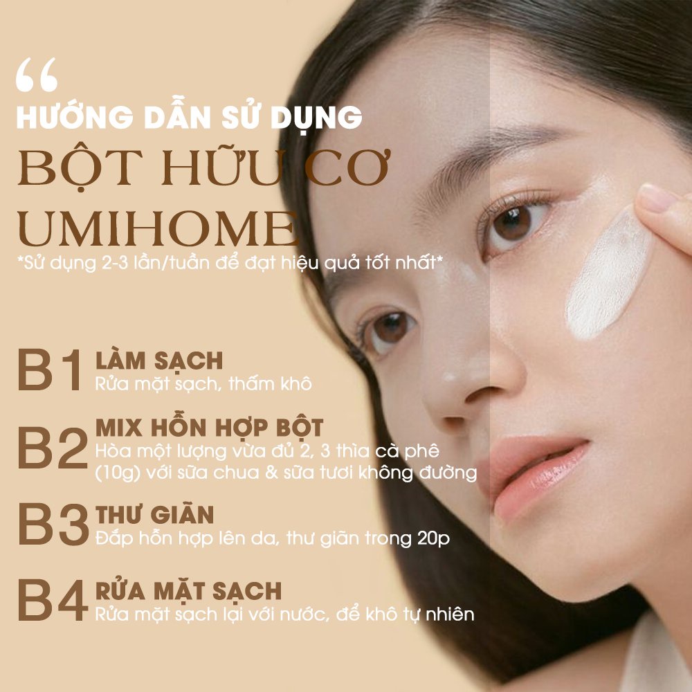 Bột Yến Mạch hữu cơ UMIHOME nguyên chất 40G -  Đắp mặt dưỡng da tươi sáng, trắng da, chống nám, giảm thâm mụn