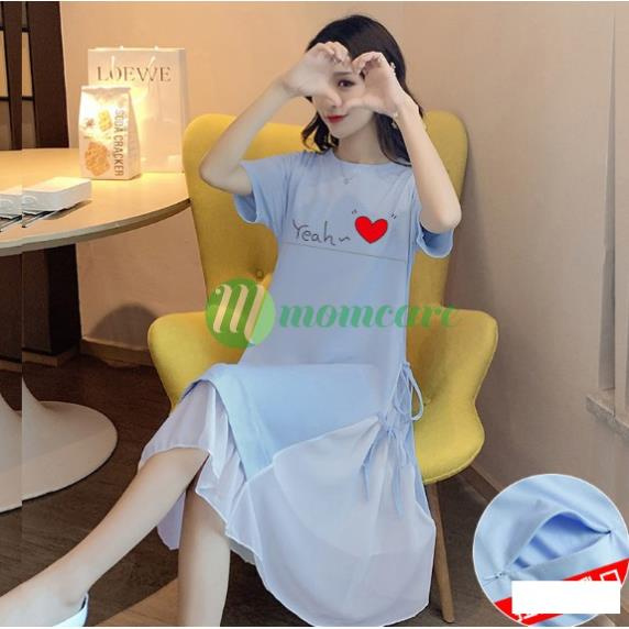 Váy bầu xinh công sở COTTON 2 MÀU - Đầm bầu sau sinh cho con bú ti - Đầm bầu cho mẹ thời trang đẹp dự tiệc Bigsize  ྇