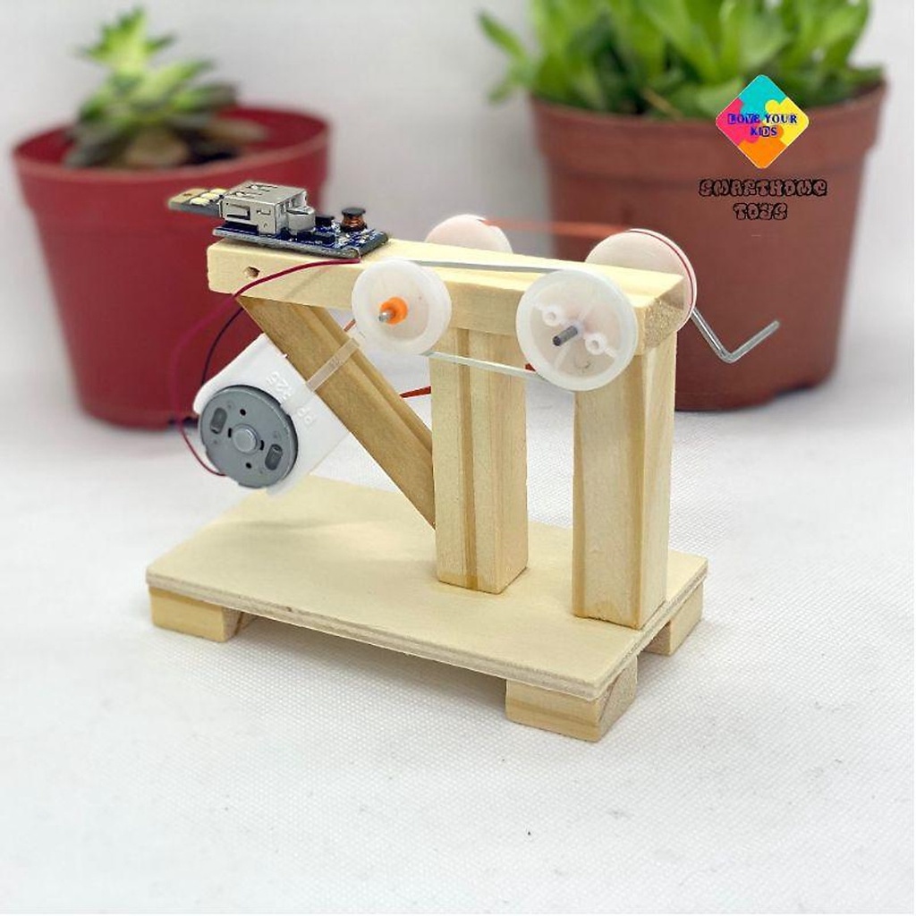 Đồ Chơi Lắp Ráp Cho Bé – Đồ Chơi Gỗ Thông Minh, Máy Phát Điện Mini Bằng Gỗ Sáng Tạo SmartHome Toys
