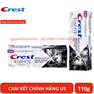 Kem Đánh Răng Than Hoạt Tính Crest 3D White Brilliance Charcoal Mint 110g  làm trắng, tẩy ố răng - Cam Kết Chính Hãng US