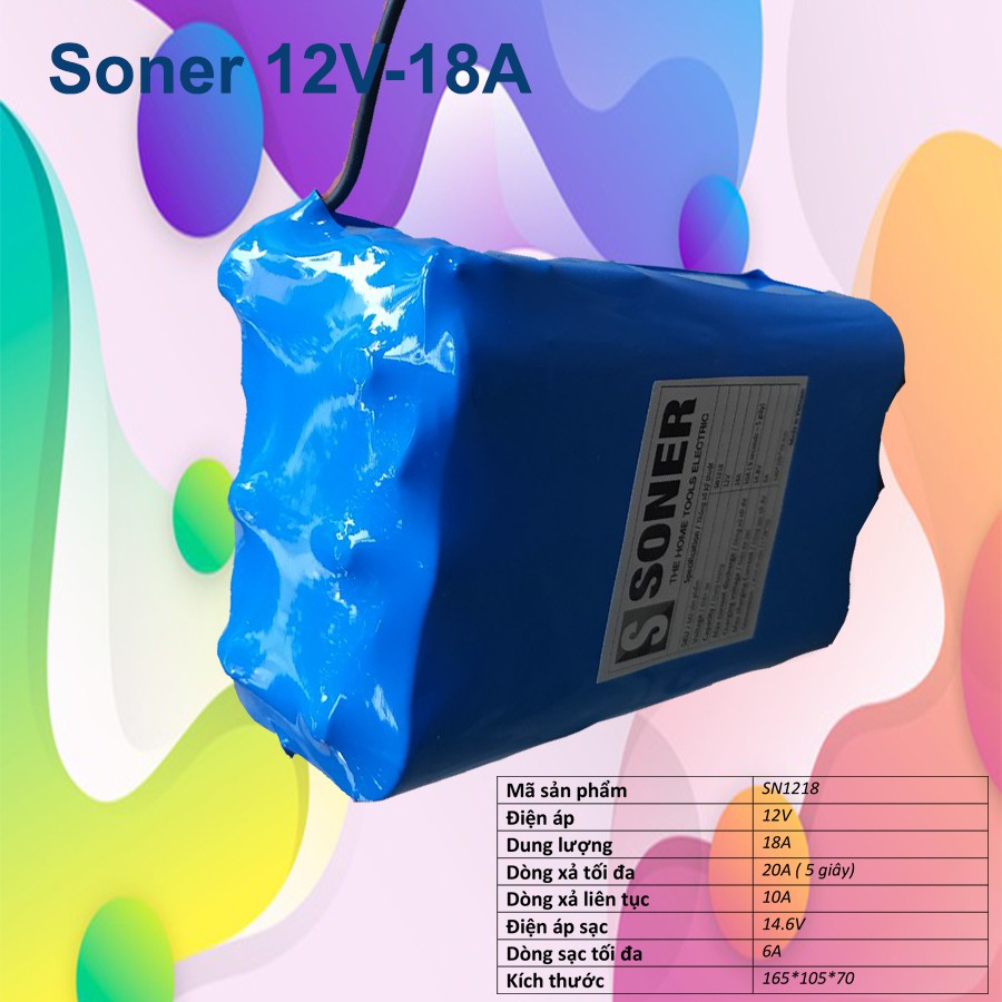 Pin Ắc quy Lithium Soner 12V-18A