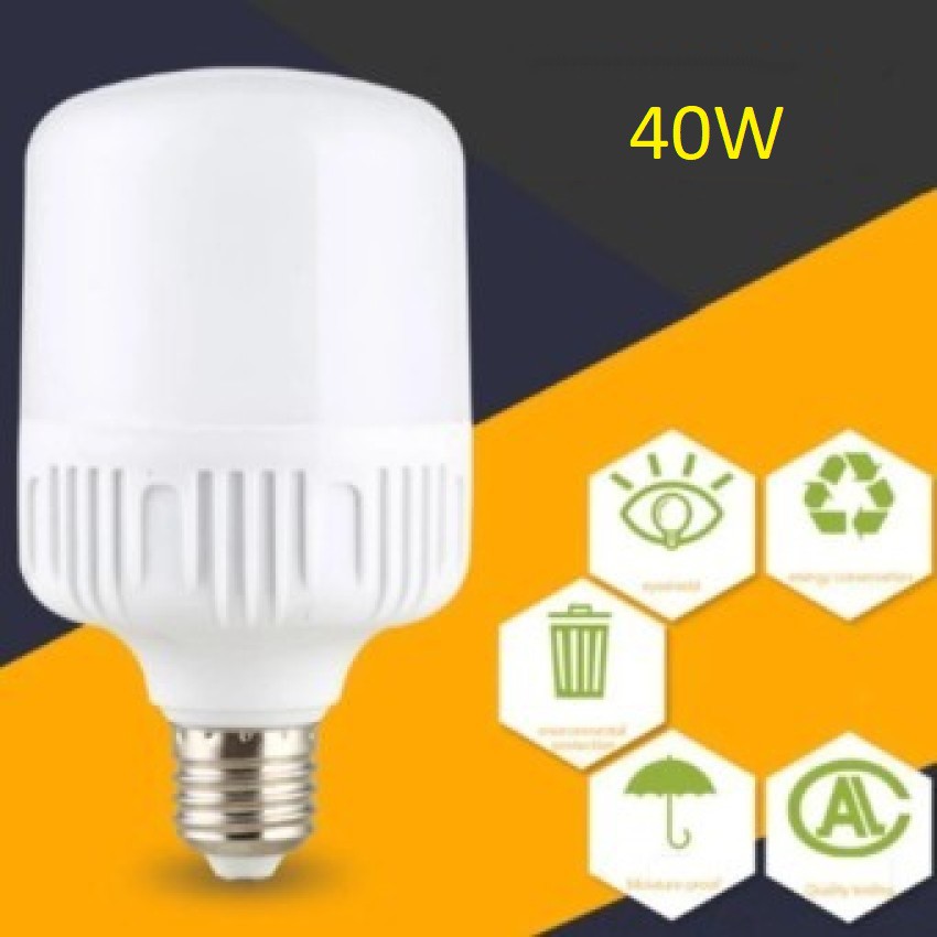 (tặng 2 móc dán) Bộ 2 bóng led trụ 40W TOATAT Siêu Sáng - tiết kiệm điện