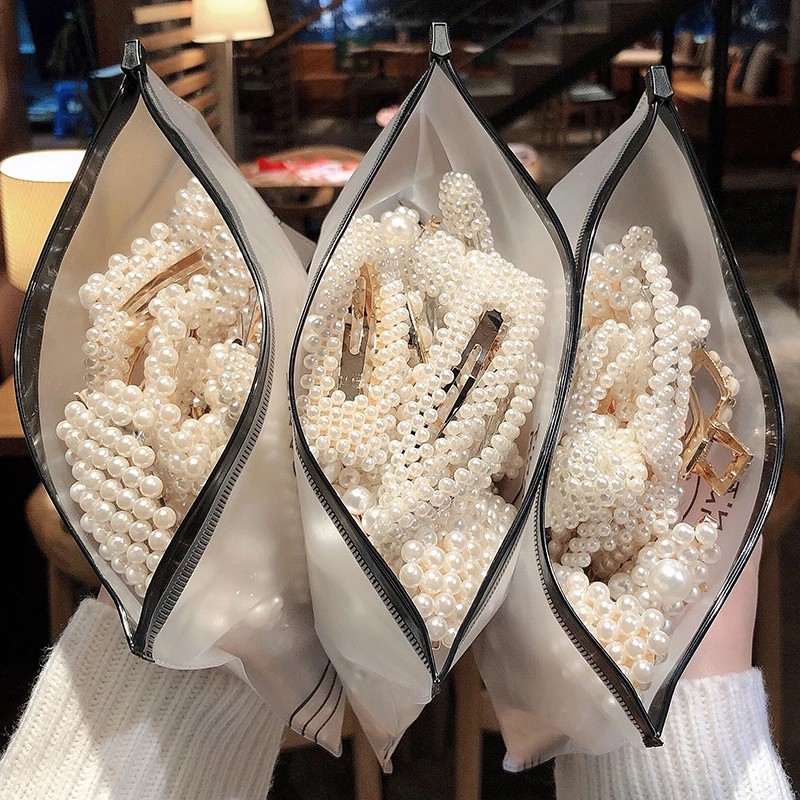 Kẹp tóc đính hạt ngọc trai nhân tạo phong cách Hàn Quốc xinh xắn thời trang cho nữ