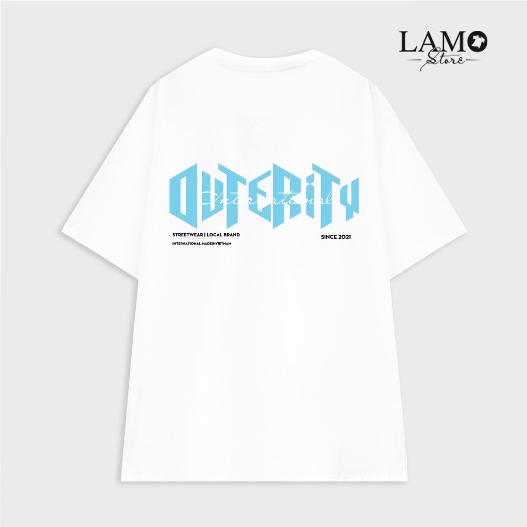 Áo thun Outeriity SIG 2-WHITE Áo Thun Tay Lỡ nam nữ, áo phông unisex from rộng Oversize - V205