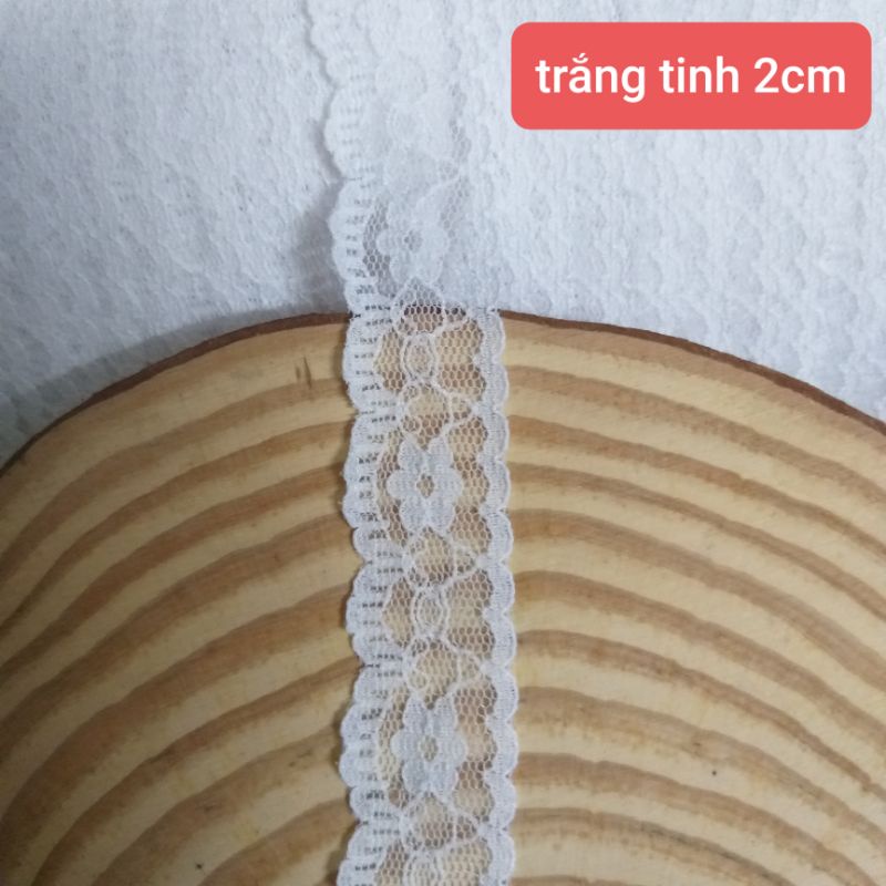 Ren lưới trang trí , màu trắng ,size 1.8cm và 2cm (dây 5m/15k)