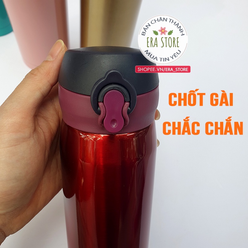 Bình giữ nhiệt 500ml lõi inox 304 an toàn siêu giữ nhiệt thép không gỉ 4 màu sắc xinh xắn nhỏ gọn tiện lợi