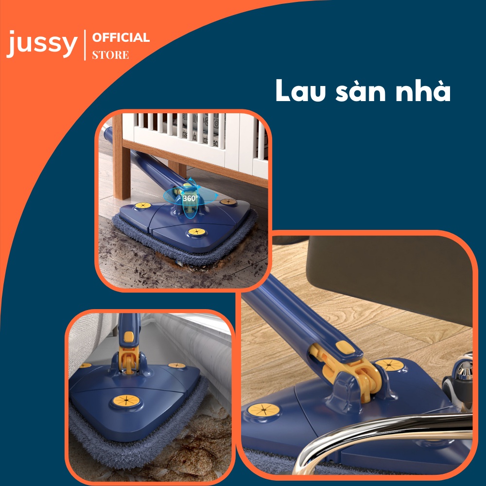 Chổi Lau Đa Năng Hình Tam Giác Thông Minh Có Thể Xoay 360 độ Tự Vắt Chổi Chà Sàn Mới Hot Trend Tặng Kèm Miếng Lau Nhà